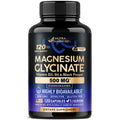 Nutraharmony Magnesium Glycinate 500 Mg - Chelated Supplement - High Absorption Form Of Magnesium - Support For Sleep Muscle & Heart Health - Made In Usa Lab Tested & Non-Gmo 120 Capsules