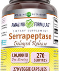 Amazing Nutrition Formulas Serrapeptase 120000 iu Supplement | Veggie Capsules | Non-GMO | Gluten | Made in USA (270 Count)