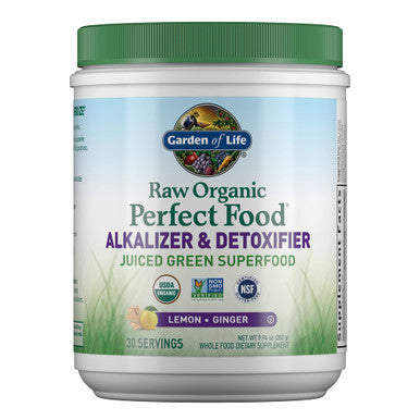 Garden of Life Raw Organic Perfect Food Alkalizer & Detoxifier Juiced Greens Superfood Powder & Raw Organic Perfect Food Green Superfood Juiced Greens Powder - Original Stevia-Free