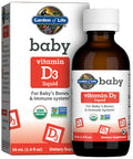 Garden of Life Baby Vitamin D3 Liquid 600 Iu (15 Mcg) Organic Liquid Vitamin D For Infants & Toddlers Support For Baby'S Bones & Immune System Gluten Free & Non-Gmo 56 Ml (1.9 Fl Oz) Liquid