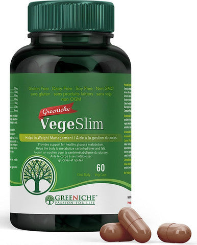 Greeniche VegeSlim, 60 Capsule, Weight Management Supplement, Burns Fats & Boost Metabolism, Suppress Appetite, Free From Gluten, Soy & Dairy, Non GMO