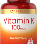 Carlyle Vitamin K 100 Mcg | 240 Tablets | Vegetarian, Non-Gmo, Gluten Free | Vitamin K Supplement