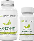 BiOptimizers - MassZymes Digestive Enzymes (250 Capsules) and Gluten Guardian (90 Capsules) Supplement Bundle
