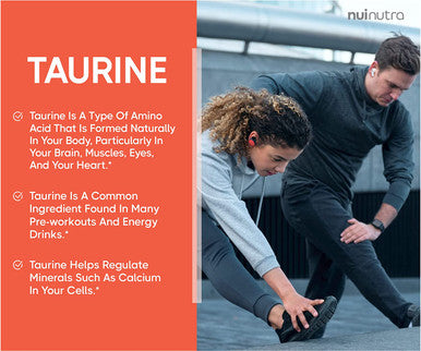 Nui Nutra Taurine Supplement | 1000mg Capsules | 300 Servings | Supports Metabolism, Liver, Eyes, Brain, Heart, & Digestive System | Promotes Nerve & Muscle Growth | Pre-Workout