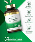 Carlyle Dry Vitamin E | 400 Iu (268Mg) | 120 Capsules | High Potency Formula | Non-Gmo And Gluten Free