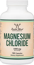 Magnesium Chloride (Cloruro De Magnesio) - 180 Capsules, 1,000mg Per Serving, Supports Digestive and Bone Health - Manufactured and Tested in The USA by Double Wood Supplements