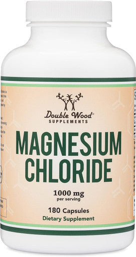Magnesium Chloride (Cloruro De Magnesio) - 180 Capsules, 1,000mg Per Serving, Supports Digestive and Bone Health - Manufactured and Tested in The USA by Double Wood Supplements