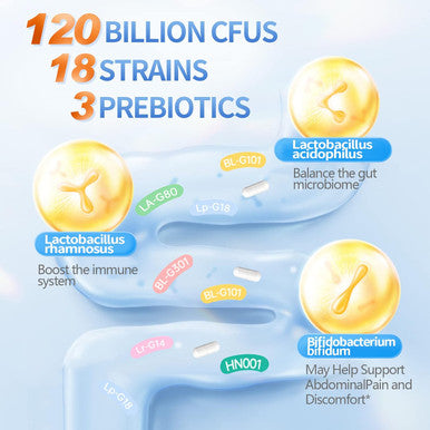 OMOGS Probiotics 90 Billion CFUs 18 Strains with 3 Organic Prebiotics and Vitamin C Nutritional Supplement for Women Men and Kids Support Metabolism Immunity and Digestive Health Non GMO 90 Tablets