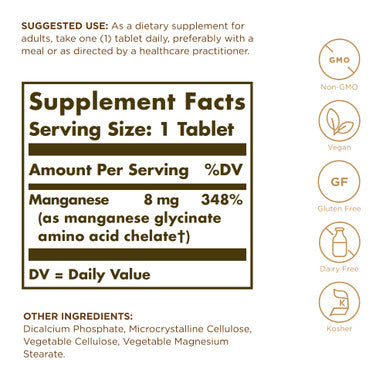 Chelated Manganese Solgar 100 Tabs
