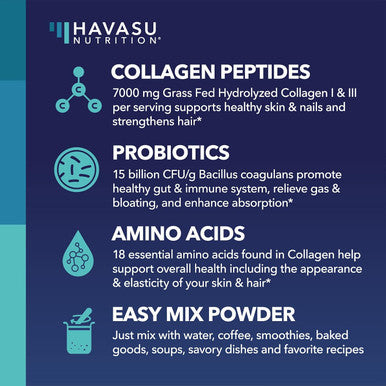 Collagen Peptides Powder With Probiotics - Grass Fed Hydrolyzed Collagen Type I And Iii For Hair, Skin, Nail, Bone And Joint Support - Glp-1 Nutritional Support For Digestive Health - Unflavored
