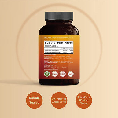 Vitamin D3 K2 Mk7 With Virgin Coconut Oil 240 Softgels Vitamin D3 5000 Iu K2 Mk7 100Mcg 2 In 1 Support Duoack 8 Months Supply Third Party Tested Non Gmo No Gluten