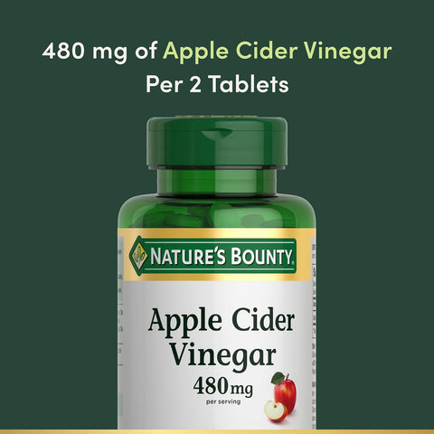Nature's Bounty Apple Cider Vinegar 480mg, 200 Tablets