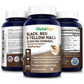 NusaPure Maca Root Black, Red, Yellow 20,000 mg - 180 Vegan Capsules (Vegan,Non-GMO & ) with Bioperine