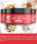 Maryruth Organics Vitamin Hand | Foot & Body Scrub w/MSM by MaryRuth's Exfoliates & Hydrates Dry | Damaged or Normal Skin | Blend of Organic Plant Based Ingredients | For Men & Women | Unscented | 8oz.