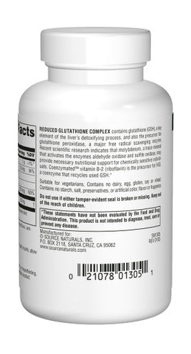 Source s Glutathione Complex, Reduced 50mg, 100 Tablets (Pack of 2)