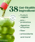 Bloom Nutrition Superfood Greens Powder Stick Packs Digestive Enzymes with Probiotics and Prebiotics Gut Health Bloating Relief for Women Chlorella Green Juice Mix 12 SVG Variety
