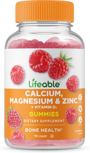 Lifeable Calcium Magnesium Zinc With Vitamin D3 Gummies Great Tasting Calcium Magnesium Zinc D3 Supplement For Tooth And Bone Health Calcium Gummies For Adults 90 Gummies