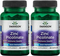 Swanson Zinc Picolinate - Mineral Supplement Promoting Prostate Health Vision Health & Immune Support - Body Preferred Form of Chelated Zinc - (60 Capsules 22mg Each) 2 Pack