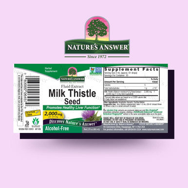 Nature'S Answer Milk Thistle 2 Ounce Extract - Alcohol Non GMO Liver Support Supplement for Everyone - Liver Detox Made in USA