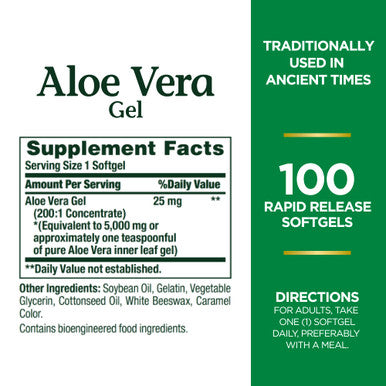Nature's Bounty Aloe Vera Gel 5 000 Mg 100 Softgels