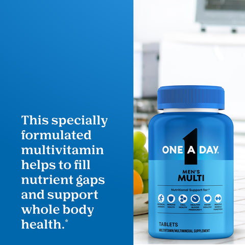 One A Day Multivitamin for Men Daily Mens Multivitamins with Vitamin D Zinc Folic Acid and B Vitamins Physical Energy Support 200 Count