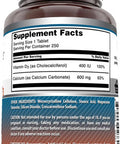 Amazing Nutrition Formulas Calcium with Vitamin D3 Supplement | 250 Tablets | Non-GMO | Gluten | Made in USA