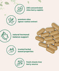 Micro Ingredients Vitex Berry Supplement 1000mg Per Serving 240 Caplets | Potent Chaste Tree Berry Extract | Promotes Menstrual Fertility & Hormone Balance for Women | Non-GMO