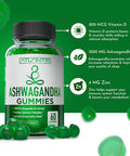 Atlantis Nutrition Ashwagandha Gummies - 1500 Mg Per Serving - Promotes Calmness, Improves Mood, Boosts Energy Levels & Strengthens Immune System - Formulated With Vitamin D & Zinc - Vegan Ashwagandha Gummies 60 Count