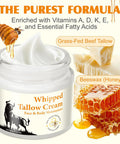HUYEHF Beef Tallow Honey Lotion Cream Natural Grass-Fed Beef Tallow Cream With Raw Honey Provide All-Around Hydration And Moisturization & Multivitamin Rich Replenish Your Skin With Nutrients