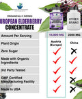 Elderberry European Organic 10,800mg [2 Pack] - Immune Support Immune System Booster, Elderberry Capsule, Black Elderberry for Immunity Support, Alternative to Elderberry Gummies, Elderberry Syrup