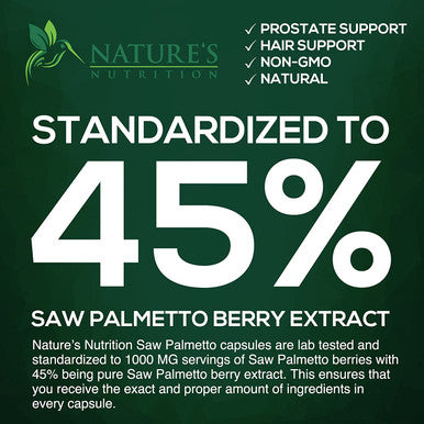 Saw Palmetto Supplement 1000mg - Extra Strength Prostate Health Support for Men and Hair Growth Support - Natural Saw Palmetto Extract Supplements - Non-GMO Saw Palmetto Berry Capsule - 120 Capsules