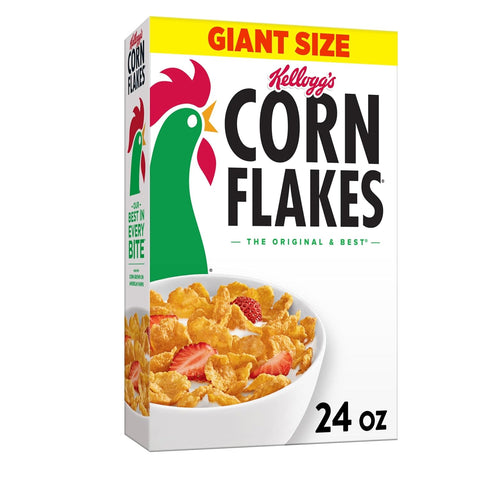 Kellogg's Corn Flakes Breakfast Cereal, 8 Vitamins and Minerals, 9.6 oz