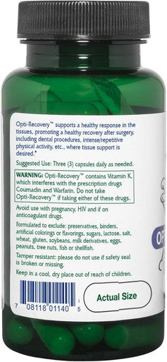 Vitanica Opti-Recovery, Pre & Post Surgery Support, Wound Care, Bbl, Tummy Tuck, C Section & Postpartum Vitamin Essentials Healing Support, Scar, Shoulder, Hysterectomy, Breast & Lipo, Vegan, 60 Caps