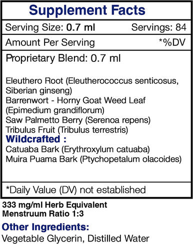 Secrets of the Tribe - Tribal Warrior, Male Strength/Vitality, Herbal Supplement Blend Drops Alcohol-Free Liquid Extract (2 fl oz)