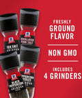 McCormick Grinder Essentials Variety Pack, Non GMO, Varieties Include Black Peppercorn, Himalayan Pink Salt, Peppercorn Medley & Sea Salt, 6.47 oz