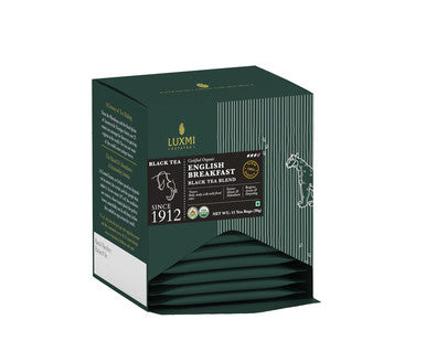 Luxmi Estates - Tale of Two Estates - Organic English Breakfast Tea 90 Tea Bags (15 ct x 6 Pack) | Made with Organic Darjeeling & Assam Tea from India | Smooth Flavorful Robust and Caffeinated