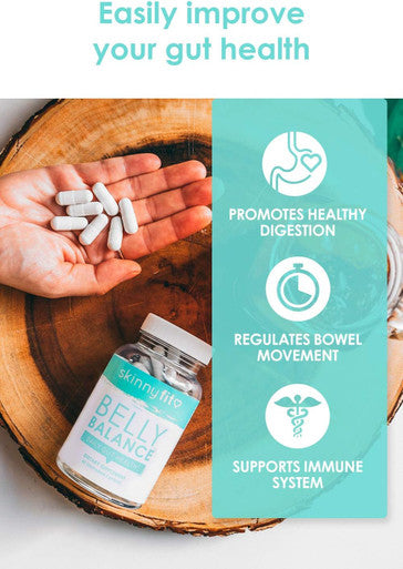 SkinnyFit Belly Balance Probiotic Supplement for Digestive and Gut Health Targeted Release for Women and Men (60 Vegetarian Capsules)
