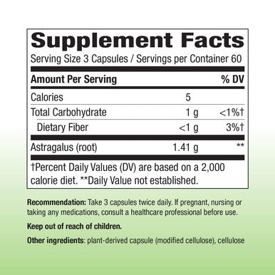 Nature'S Way Astragalus Root, Traditional Immune Support*, Non-Gmo Project Verified, Vegan, 180 Capsules