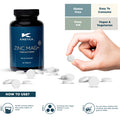 Kinetica Sports Zinc Mag+ | 420mg Magnesium 16.5mg Zinc 193 g Selenium & 4.8mg Vitamin B6/Serve 30 Servings/90 Capsule Pack | 3 Capsules/Day| Scientifically Formulated Blend| Promotes Healthy Sleep