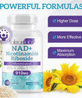 Nad+ Supplement Alternative - Liposomal Nicotinamide Riboside - Resveratrol & Quercetin - High Purity Nad Supplements For Anti-Aging, Focus, Energy 120 Capsules