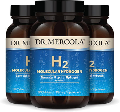Dr. Mercola H2 Molecular Hydrogen, 90 Servings (90 Tablets), Dietary Supplement, Supports Brain Health And Cognitive Function, Non Gmo