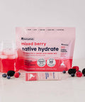 NativePath Native Hydrate Stick Packs Sugar Free Electrolytes Powder with BCAAs Mixed Berry Hydration Keto & Paleo Friendly 30 Servings