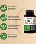 Naturebell Liver Cleanse Detox & Repair, 240 Veggie Capsules Milk Thistle, Dandelion Root, Artichoke, Turmeric, Black Currant Oil & More In 15-In-1 Formula Herbal Liver Support Supplement