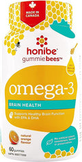 Honibe Omega 3 Gummies for Kids and Adults Made in Canada Supports Brain Health 60 Gummies