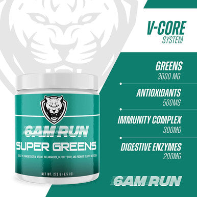 6AM RUN Super Greens Powder Superfood Powder Dietary Supplement Vegetable Powder Powder Drink Mix Nutrient Dense Powder Plant Based Organic Greens Powder