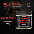 BSSTABBON Creatine Monohydrate Gummies 5000Mg Per Serving 60 Count For Muscle Strength, Energy Boost For Women And Men