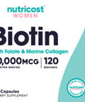 Nutricost Biotin for Women 10,000mcg 120 Capsules