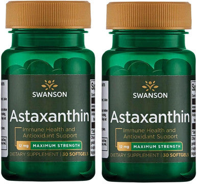 Swanson Maximum Strength Astaxanthin 12 Milligrams 30 Sgels (2 Pack)