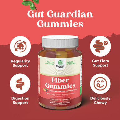 Natures Craft Tasty Prebiotic Fiber Gummies for Adults - High Fiber Supplement Gummies Vitamins for Adults with Prebiotic Soluble Chicory Root for Immunity and Digestive Support - Non GMO Vegan Halal 60 Count