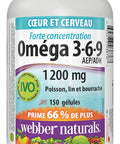 Webber Naturals Omega 369 Flaxseed Fish Borage Oils 1200 mg 150 softgels